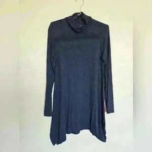 Soft Surroundings Top Blouse Turtle Neck Black Tunic Dress
